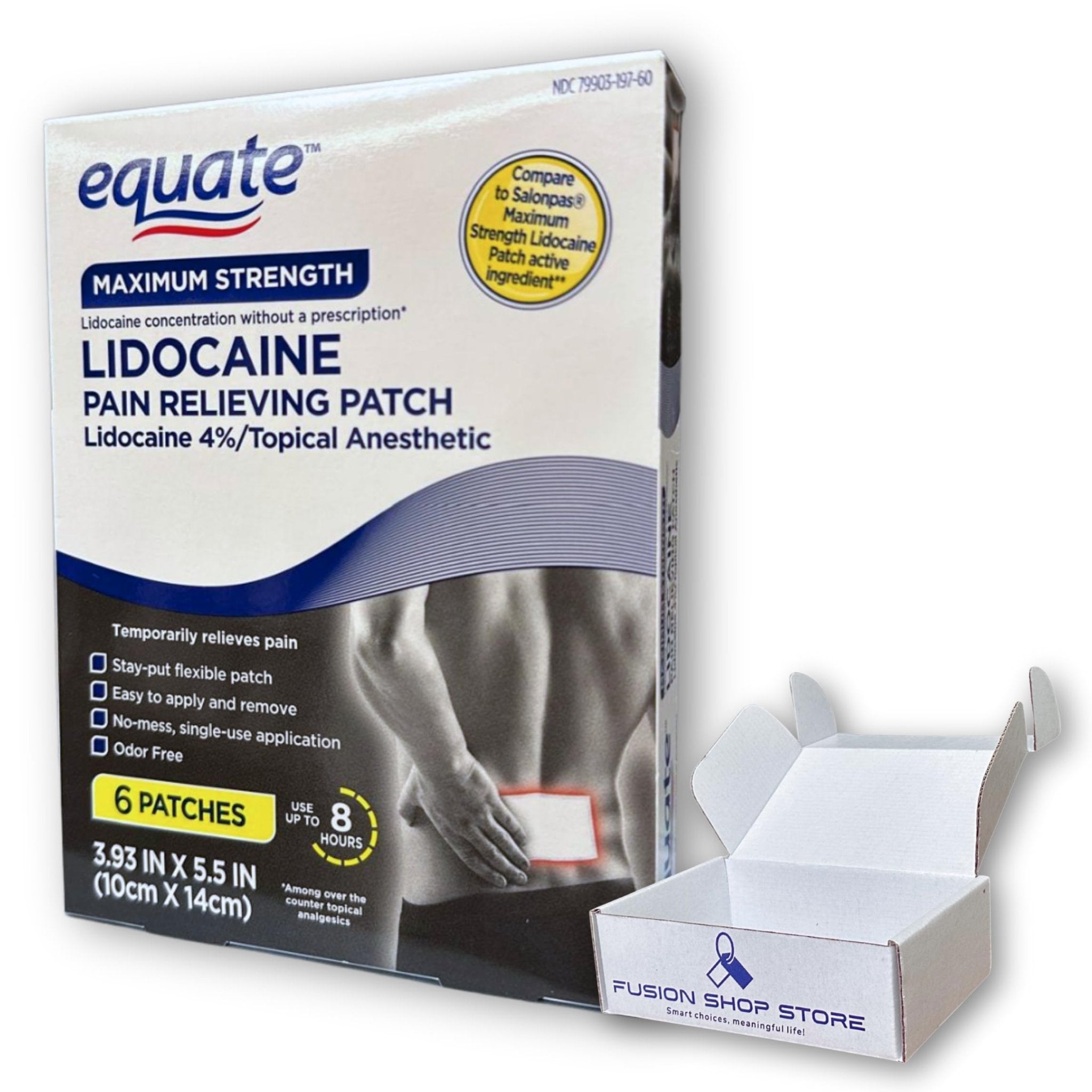Topical anesthetic 4% Patch- 6 Count (Pack of 1), Boxed By Fusion Shop Store - TrustMedUSA