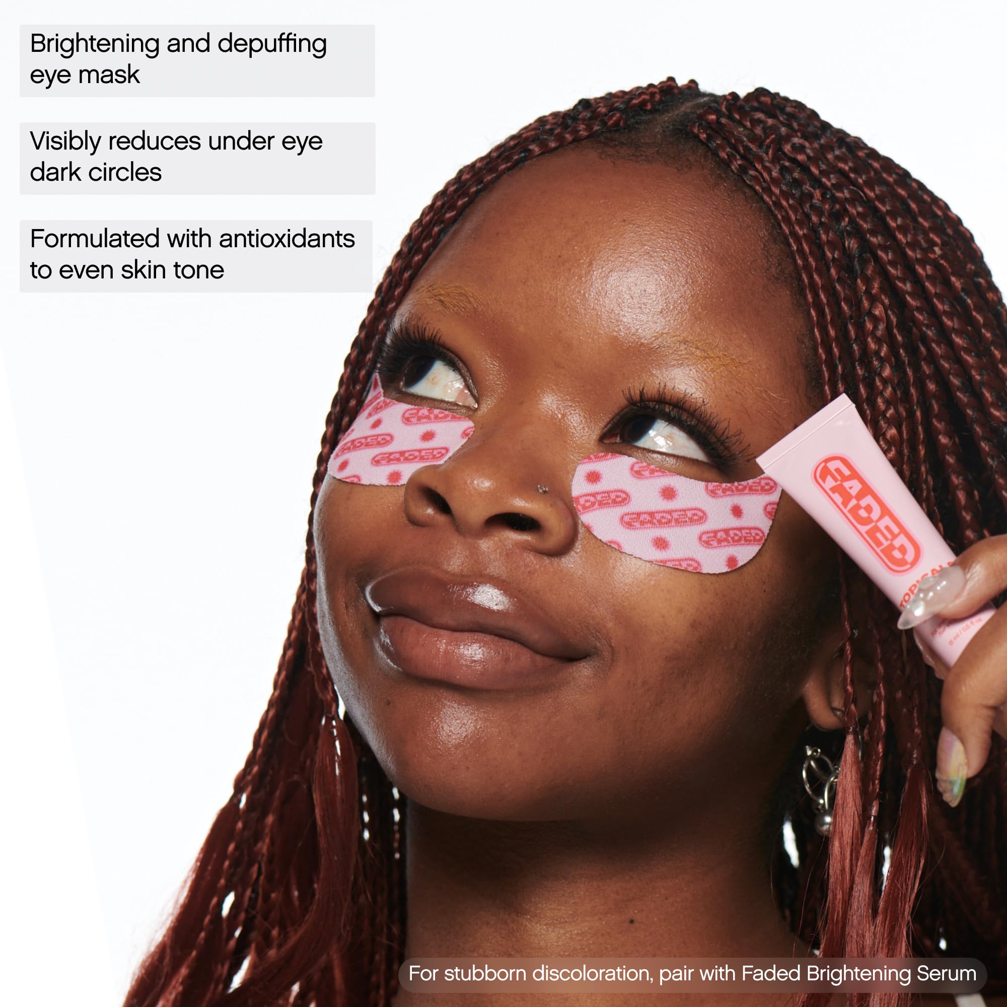 Topicals Faded Brightening Under Eye Masks | Patches to Depuff, Hydrate, Brighten and Cool | Reduce Dark Circles and Fine Lines | Contains Kojic Acid, Caffeine and Niacinamide (Set of 6) - TrustMedUSA