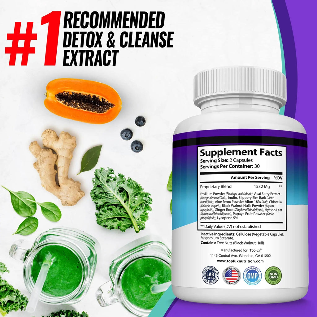 Toplux Keto Detox Pills Advanced Cleansing Extract – 1532 Mg Natural Acai Colon - TrustMedUSA