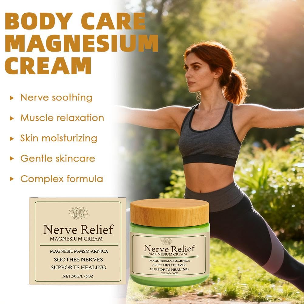 Total Relief Magnesium Cream for Nerve Relief with MSM & Arnica — Soothing Topical Support for Neuropathy & Muscle Relaxation — 2 Pack Value Set (3.52oz Total) - TrustMedUSA