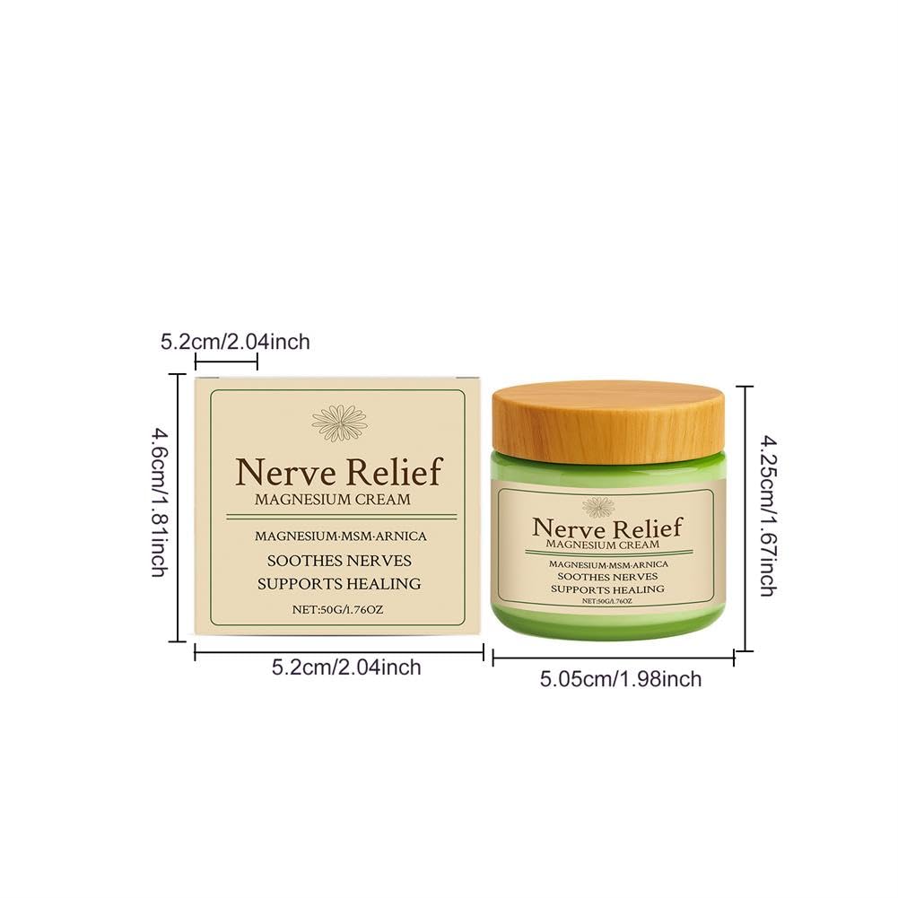Total Relief Magnesium Cream - Nerve Relief Magnesium Cream with MSM & Arnica,Total ReliefCream for Muscle Relaxation, Soothes Nerves & Daily Soothing Support, Deep Hydration,50g/1.76oz - TrustMedUSA