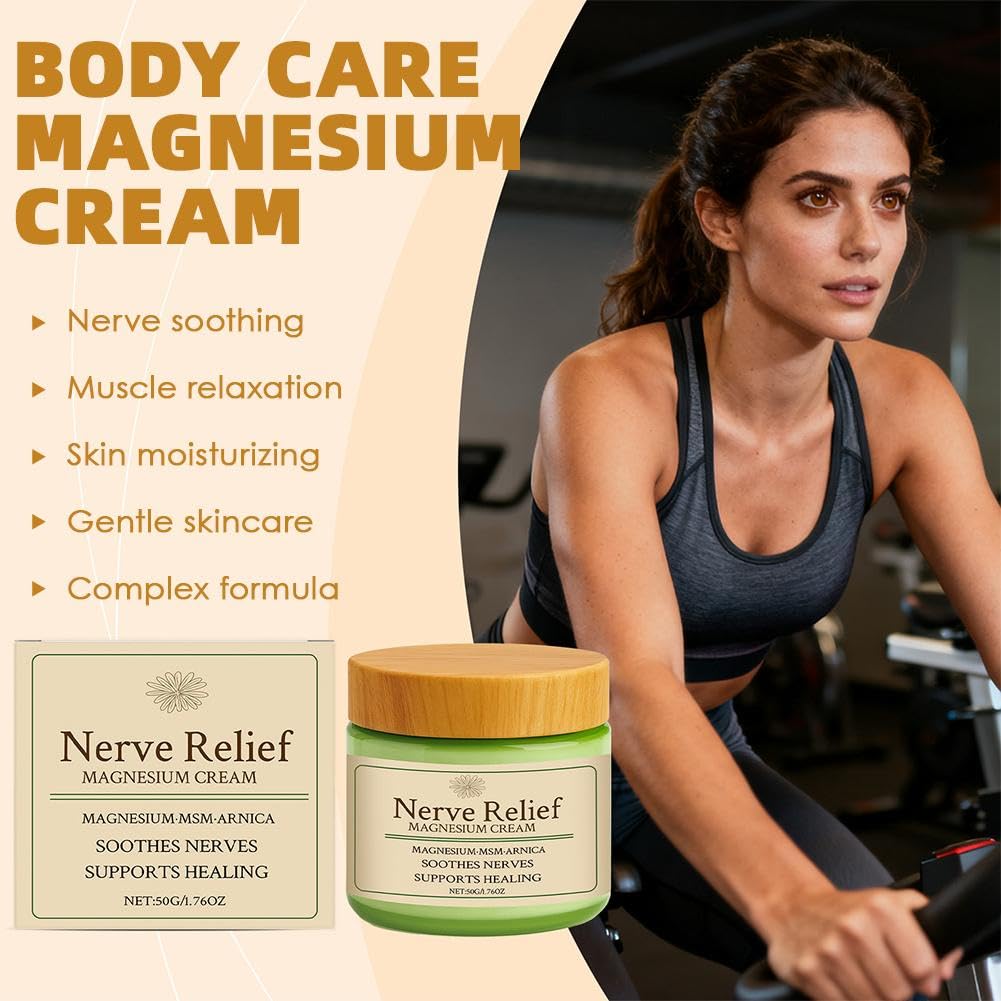 Total Relief Magnesium Cream - Nerve Relief Magnesium Cream with MSM & Arnica,Total ReliefCream for Muscle Relaxation, Soothes Nerves & Daily Soothing Support, Deep Hydration,50g/1.76oz - TrustMedUSA