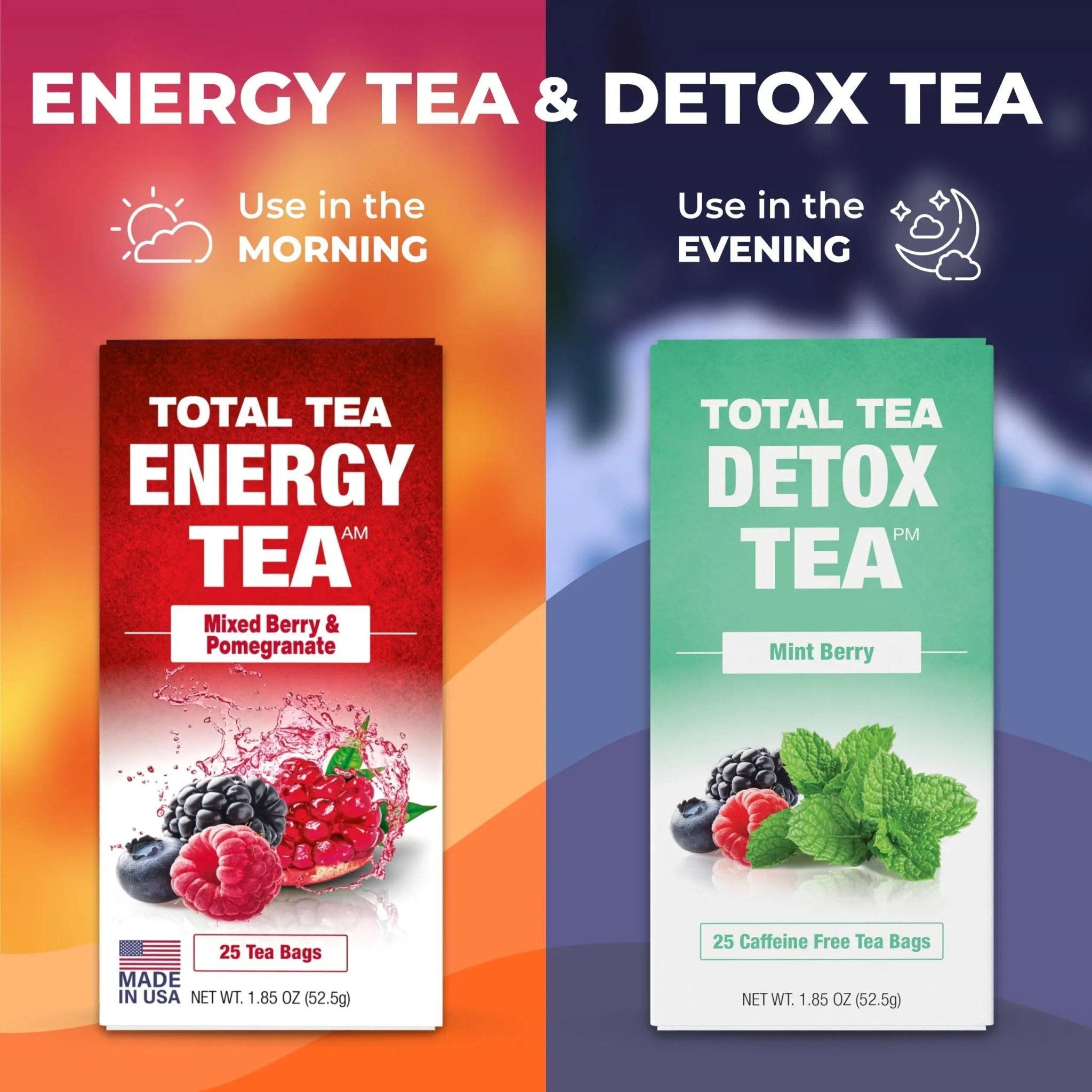 Total Tea Slimming Detox Tea for a Healthy Weight Support - Caffeine Free - Herbal - TrustMedUSA