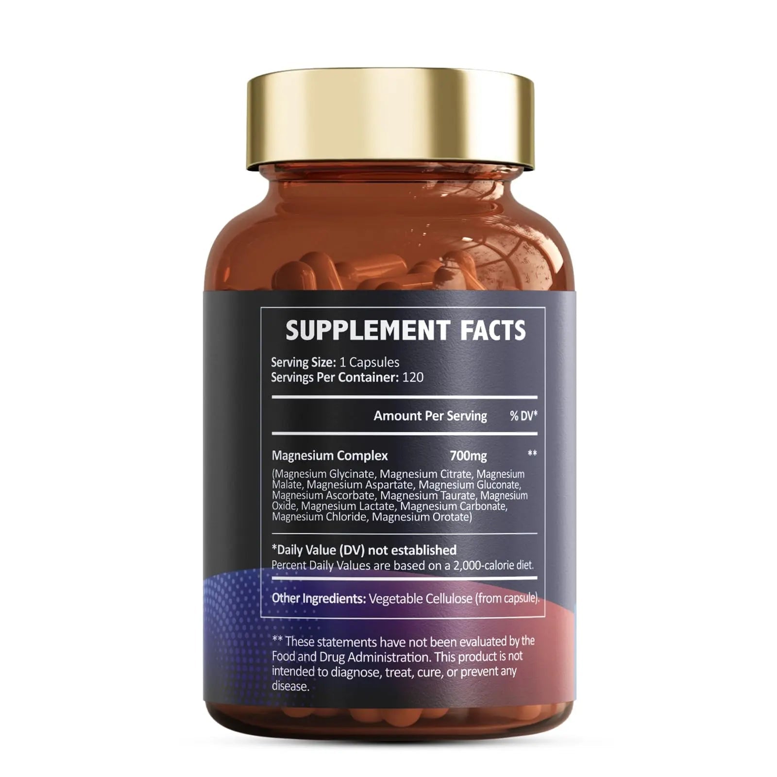 Totaria Magnesium Complex 700mg 12 in 1 Magnesium Supplement with Glycinate Citrate Malate Oxide Taurate Aspartate Orotate Magnesium Relaxation,Muscle,Heart Support, Vegan 120 Capsules - TrustMedUSA