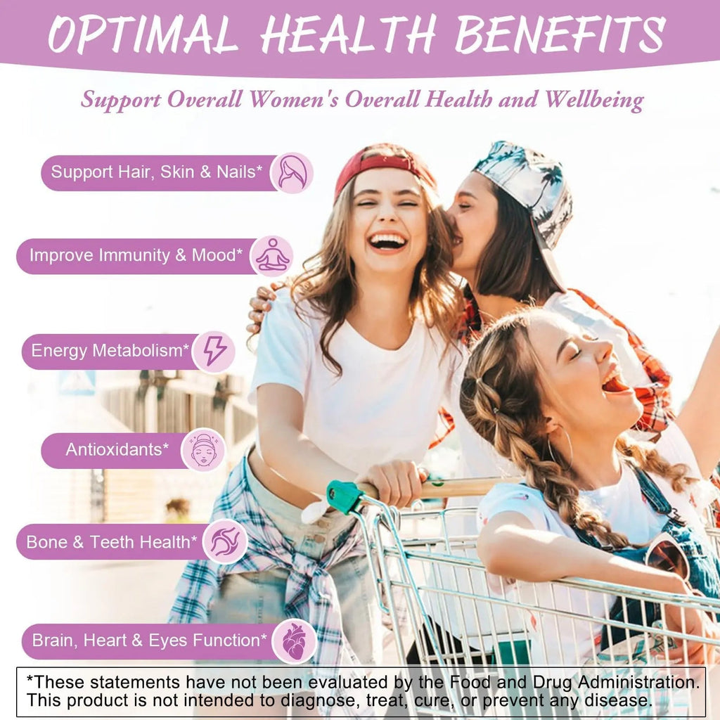 Totaria Sugar Free Multivitamin Gummies for Women 14+ w/Iron, Inositol, Folate, Biotin, Womens Daily Multivitamin Gummy w/Vitamin A, C, B, D3, K2 - TrustMedUSA