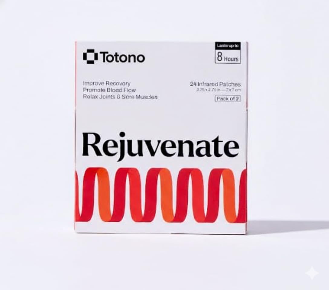 Totono Infrared Therapy Patches – 24 Far‑Infrared Bioceramic Patches (24 Pack) – Drug-Free, Portable, Essential Oil‑Infused for Muscles & Joints - TrustMedUSA