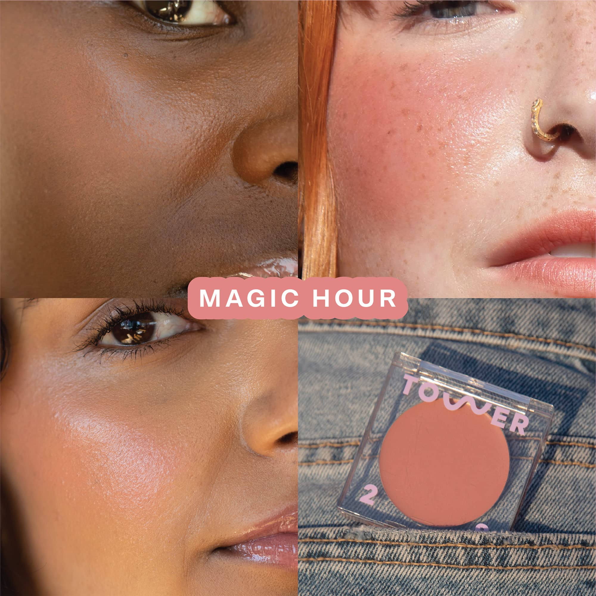 Tower 28 BeachPlease Cream Blush + Tinted Lip Balm - Multi-Use Lip Tint + Dewy Blush for Cheeks With Aloe Vera + Green Tea - Vegan, Non-Comedogenic Makeup for Sensitive Skin - Magic Hour (0.16 oz) - TrustMedUSA