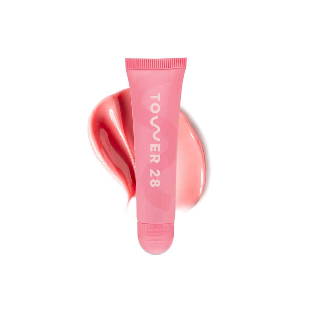 Tower 28 LipSoftie Tinted Lip Balm Treatment - Hydrating Glossy Balm + Overnight Lip Mask with Jojoba Oil + Shea Butter - Sweet - TrustMedUSA
