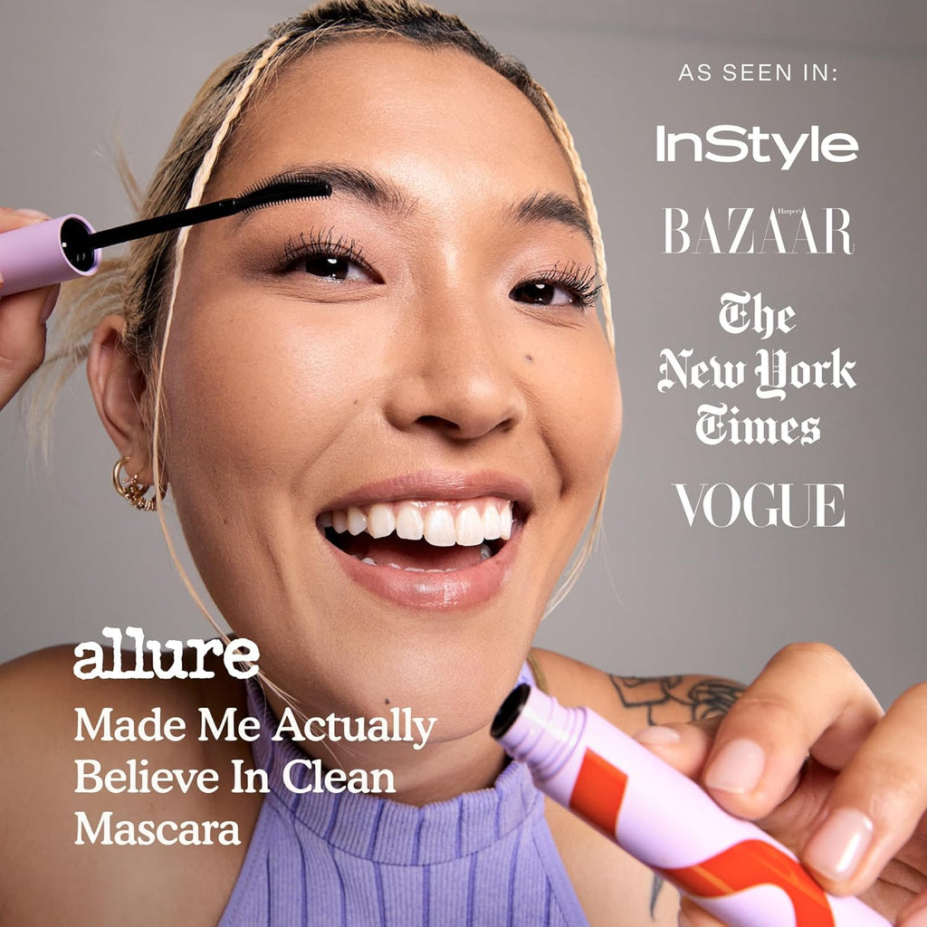 Tower 28 MakeWaves Vegan Black Mascara - Volumizing & Lengthening Mascara for Sensitive Eyes - With Aquaflex Technology for Humidity-Proof Lift - Hypoallergenic Eye Makeup - Jet (0.29 oz) - TrustMedUSA
