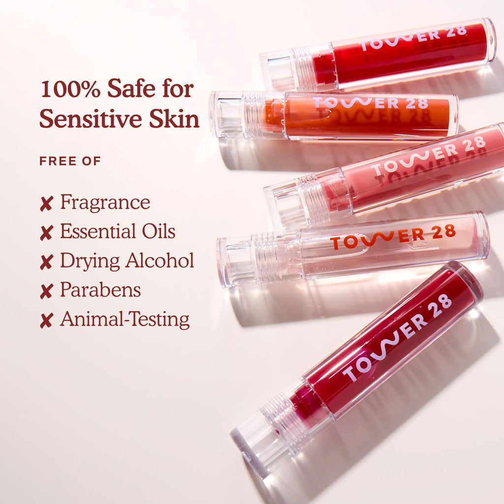 Tower 28 ShineOn Lip Gloss Jelly - Hydrating Tinted Lip Balm + Milky Gloss for Sensitive Lips - Non-Sticky + High-Shine Jelly Formula with Nourishing Oil Blend - Pistachio - Nude Pink (0.13) - TrustMedUSA