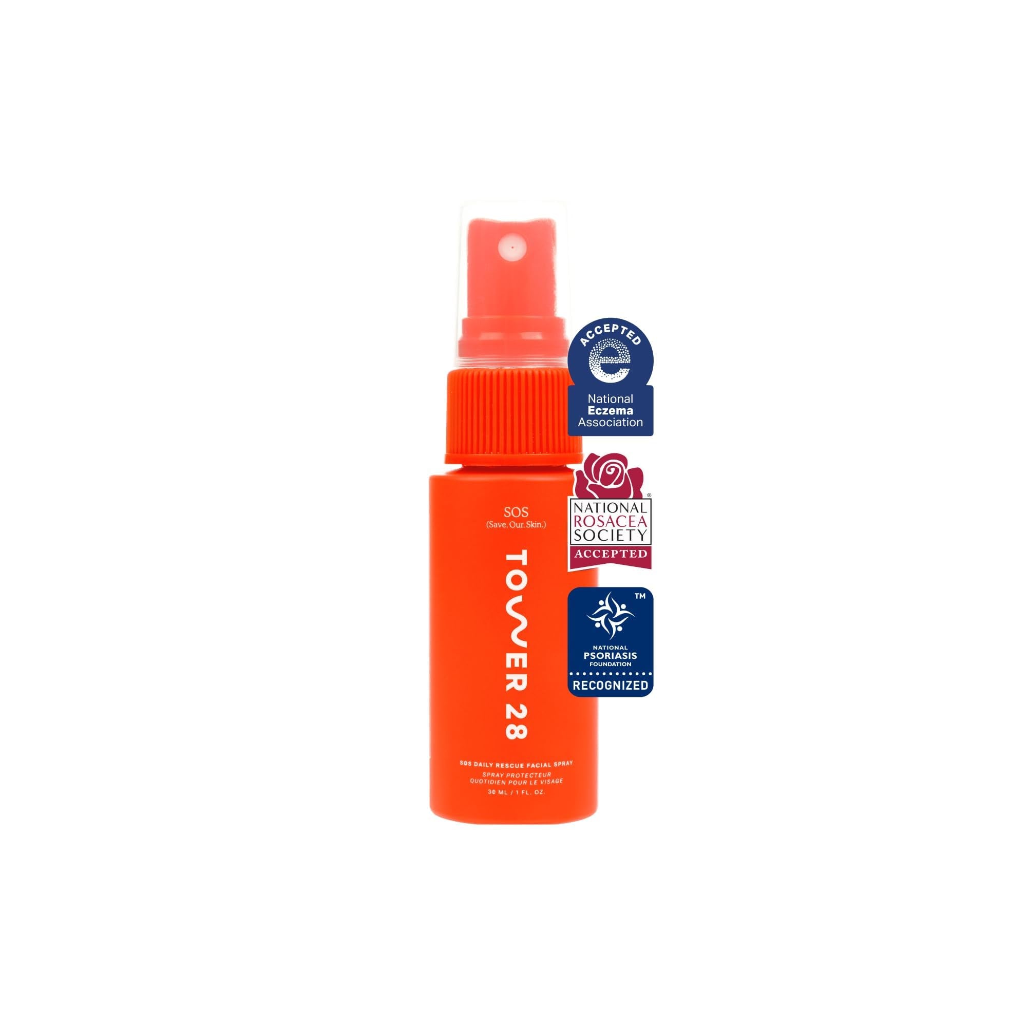 Tower 28 SOS Daily Rescue Facial Spray - Hypochlorous Acid Spray to Help Reduce Redness, Calm Irritation + Alleviate Flare-Ups - Purifying Travel Size Face Toner - Everyday Skin Care Essential (1 oz) - TrustMedUSA