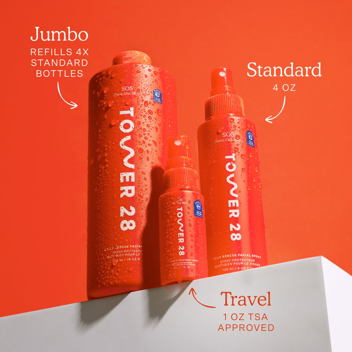 Tower 28 SOS Daily Rescue Facial Spray - Hypochlorous Acid Spray to Help Reduce Redness, Calm Irritation + Alleviate Flare-Ups - Soothing + Purifying Face Toner - Everyday Skin Care Essential (4 oz) - TrustMedUSA