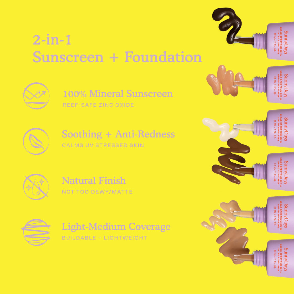 Tower 28 SunnyDays SPF 30 Tinted Moisturizer - 2-in-1 Buildable Coverage Foundation + Mineral Sunscreen for Face - Zinc Oxide, Aloe & Prickly Pear for Sensitive Skin - 15/Light Warm (1 oz) - TrustMedUSA