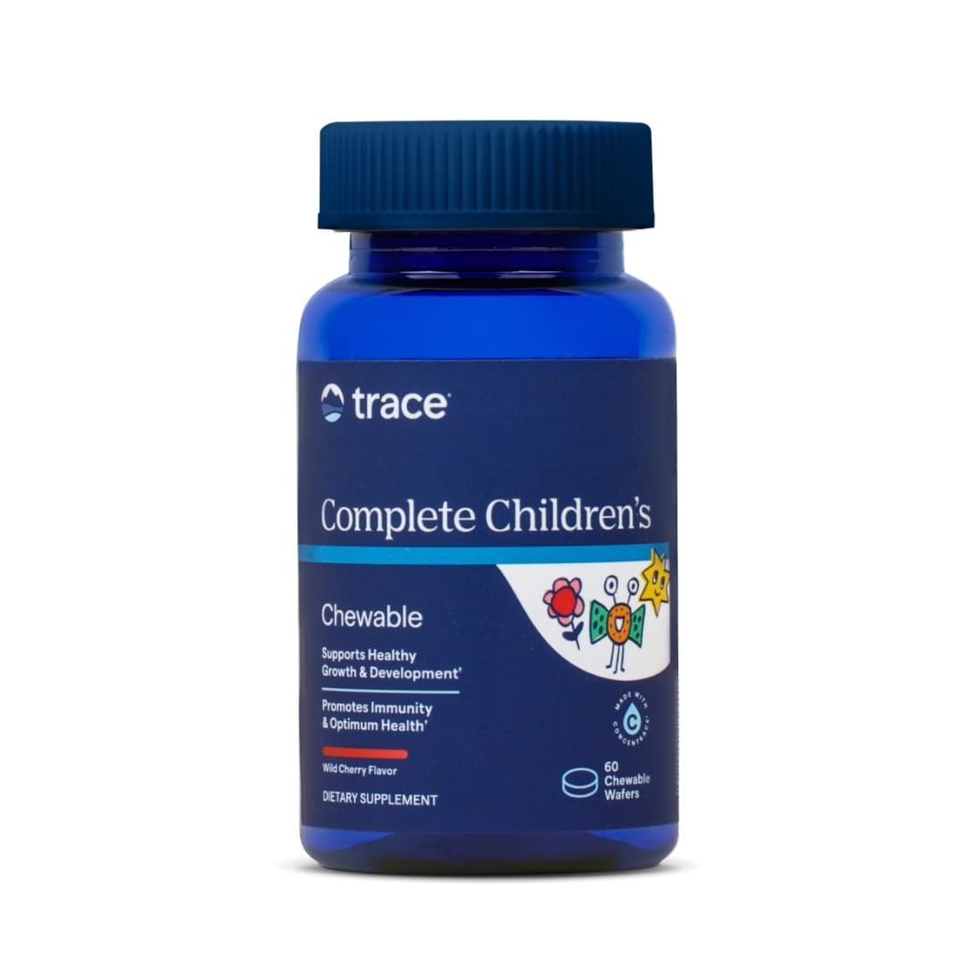 Trace Minerals Complete Children's Chewable - Gluten-Free Multivitamin for Kids - Chewable Multivitamin Supplement to Support Health & Development - 60 Chewable Wafers (30 Servings) - TrustMedUSA