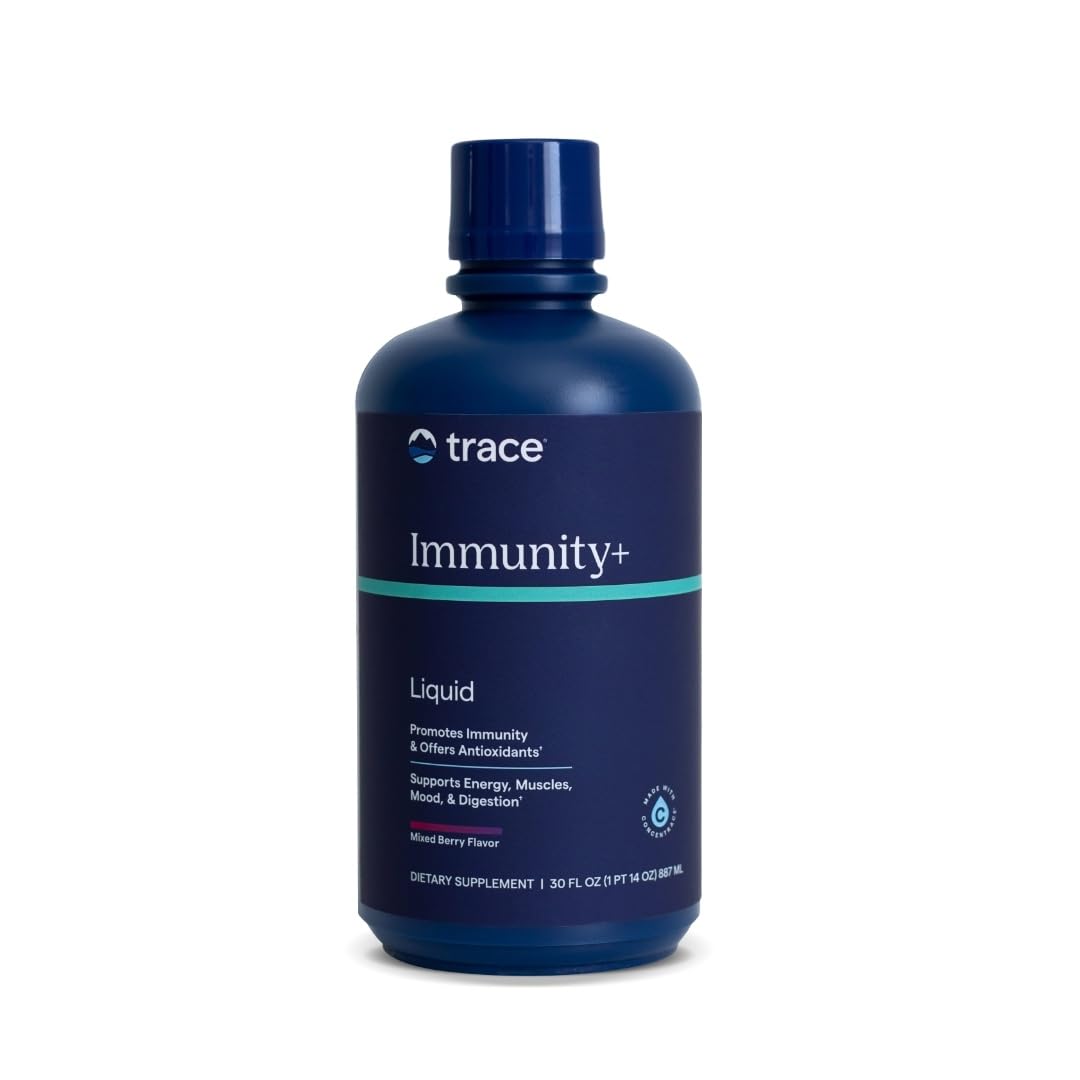 Trace Minerals Immunity+ - Liquid Supplement for Healthy Body & Immune Support - Elderberry Multivitamin - Formulated with Ionic Trace Minerals - Sugar-Free - Mixed Berry - 30 fl oz (30 Servings) - TrustMedUSA