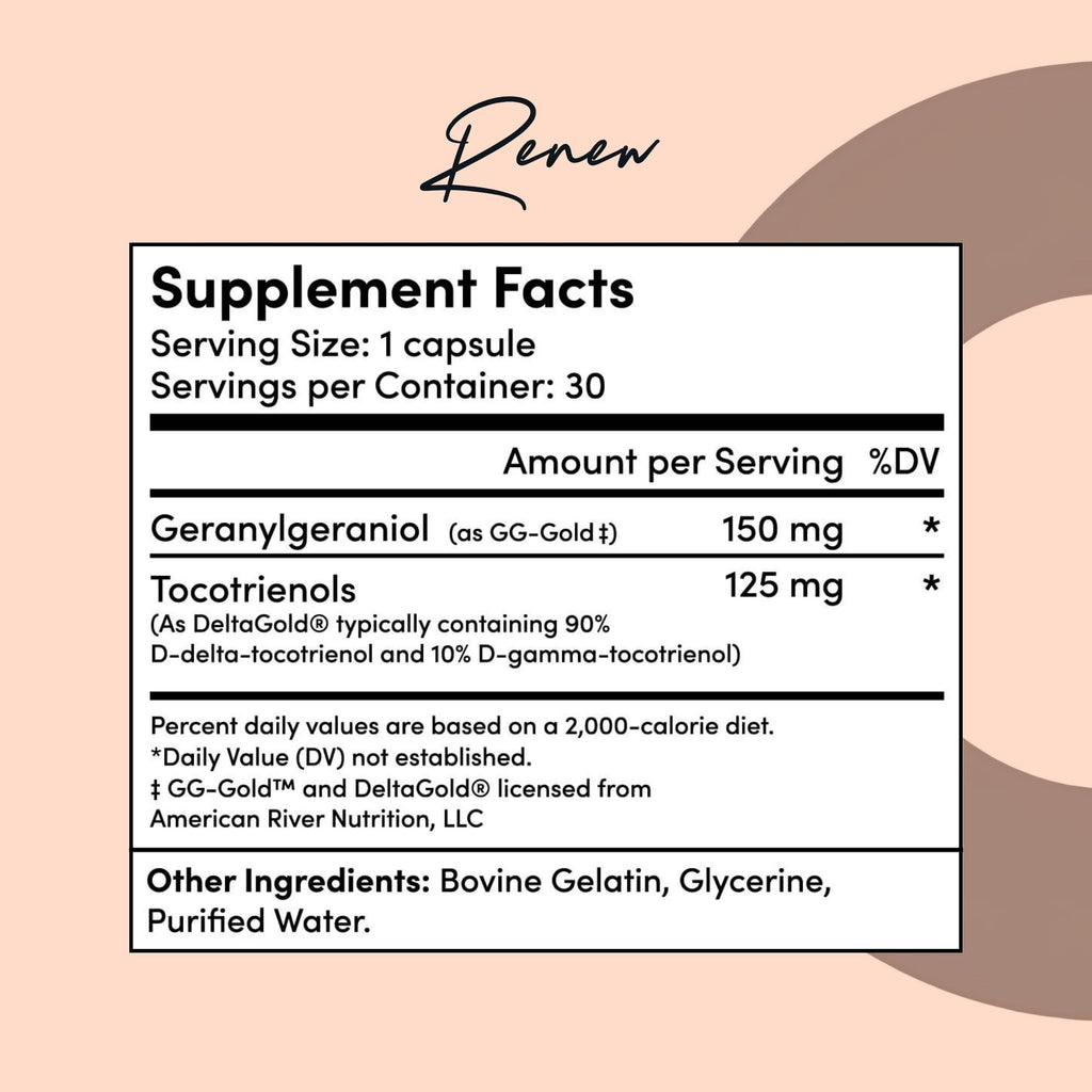 Tranont Renew - Antioxidant Complex for Vitality & Wellness | Vitamin E Tocotrienols & Geranylgeraniol | Supports Healthy Cellular Function, Joint Health, & Youthful Glow - 30 Capsules - TrustMedUSA