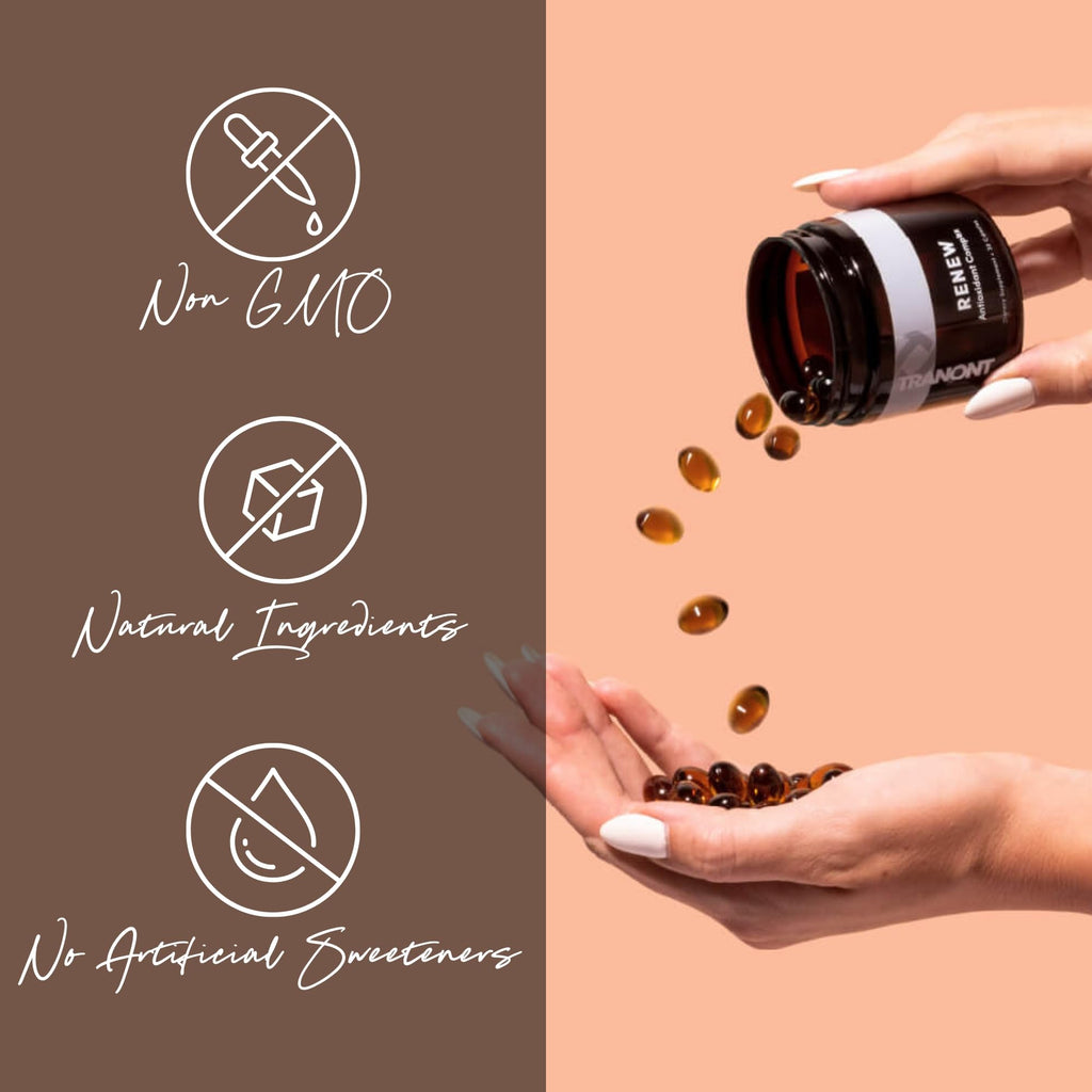 Tranont Renew - Antioxidant Complex for Vitality & Wellness | Vitamin E Tocotrienols & Geranylgeraniol | Supports Healthy Cellular Function, Joint Health, & Youthful Glow - 30 Capsules - TrustMedUSA