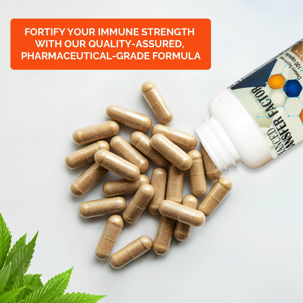 Transfer Factor Enhanced, 100 Natural Capsules, Immune Support - Transfer Factor Multi Immune from Cow Colostrum, Egg Yolk & Special Blend of Mushrooms - TrustMedUSA