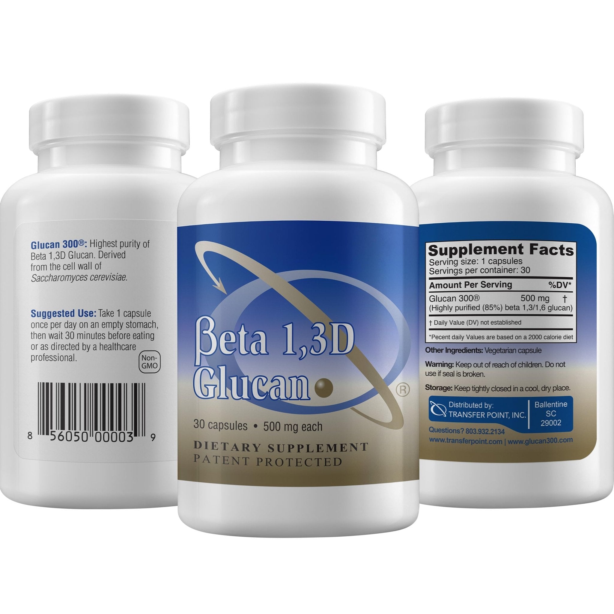 Transfer Point Immune Support Supplement Highly Purified Beta Glucan 500 mg per Capsule (b-glucan Fiber) (Pack of 1) - TrustMedUSA