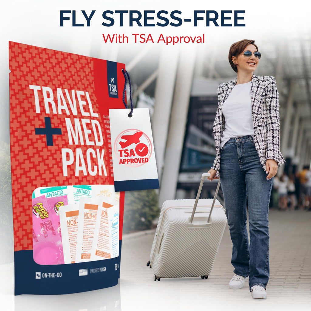 Travel Medicine Kit - 78-Piece TSA-Friendly Med Pack for Flights, Cruises & International Travel | Individually Wrapped Medication Essentials for Any Occasion - Maple Wellness Supplements