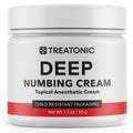 Treatonic Maximum Strength Numbing Cream: Numbing Cream for Discomfort, Burn, Itch & Pain Relief - Fast-Acting, Soothing Topical Anesthetic with Menthol & Emu Oil for Hemorrhoid Treatment – 1.7oz - TrustMedUSA