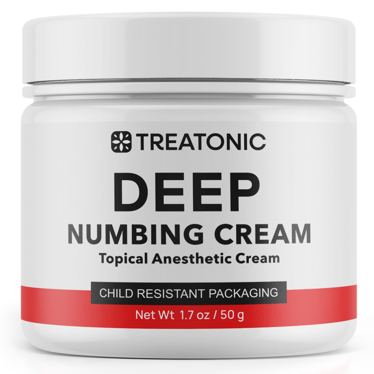 Treatonic Maximum Strength Numbing Cream: Numbing Cream for Discomfort, Burn, Itch & Pain Relief - Fast-Acting, Soothing Topical Anesthetic with Menthol & Emu Oil for Hemorrhoid Treatment – 1.7oz - TrustMedUSA