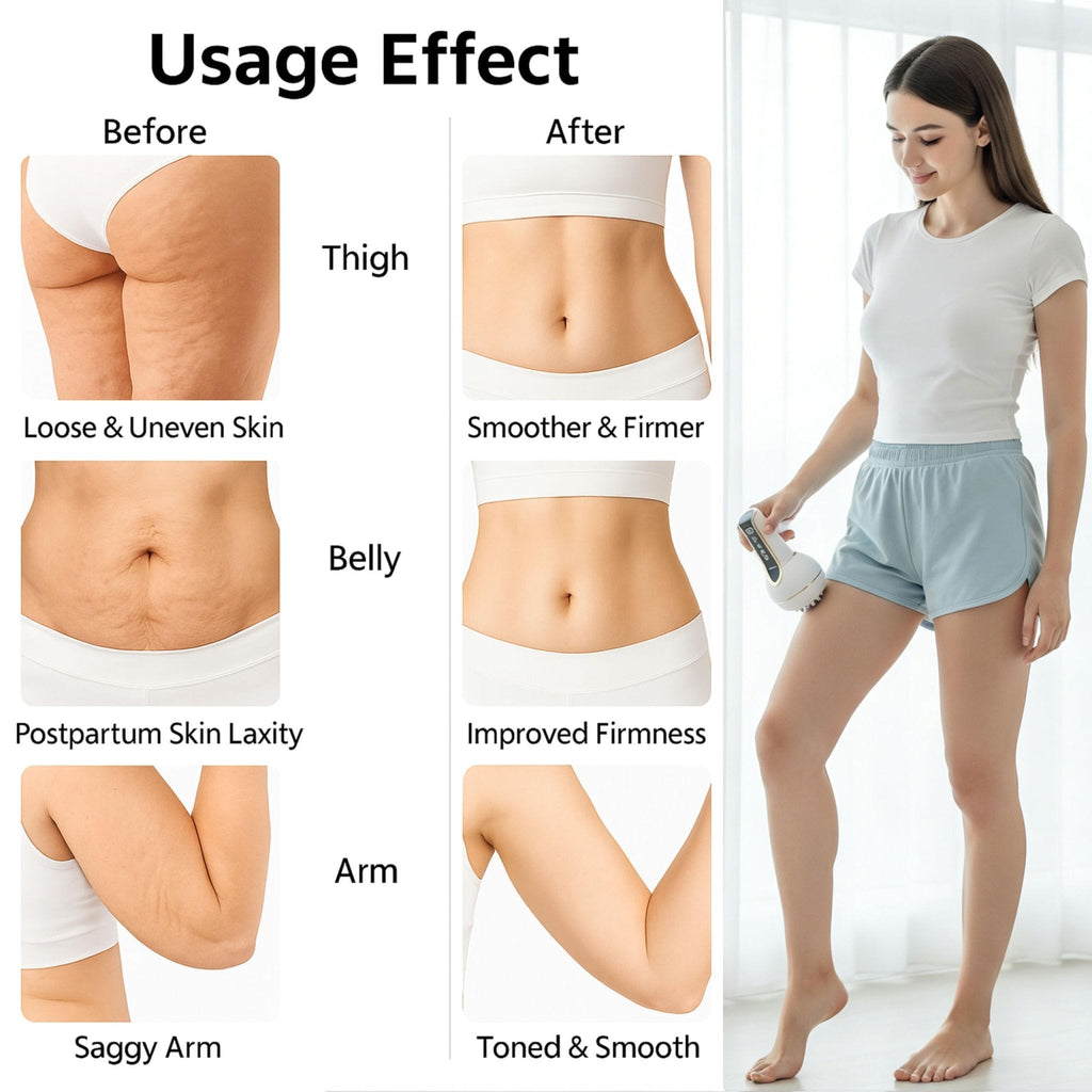 Treayes Lymphatic Drainage Massager & Anti Cellulite Massage Tool – 20-Level Heat, Microcurrent & Vibration, Ergonomic Rechargeable Design for Legs, Arms, Waist & Belly - Maple Wellness Supplements