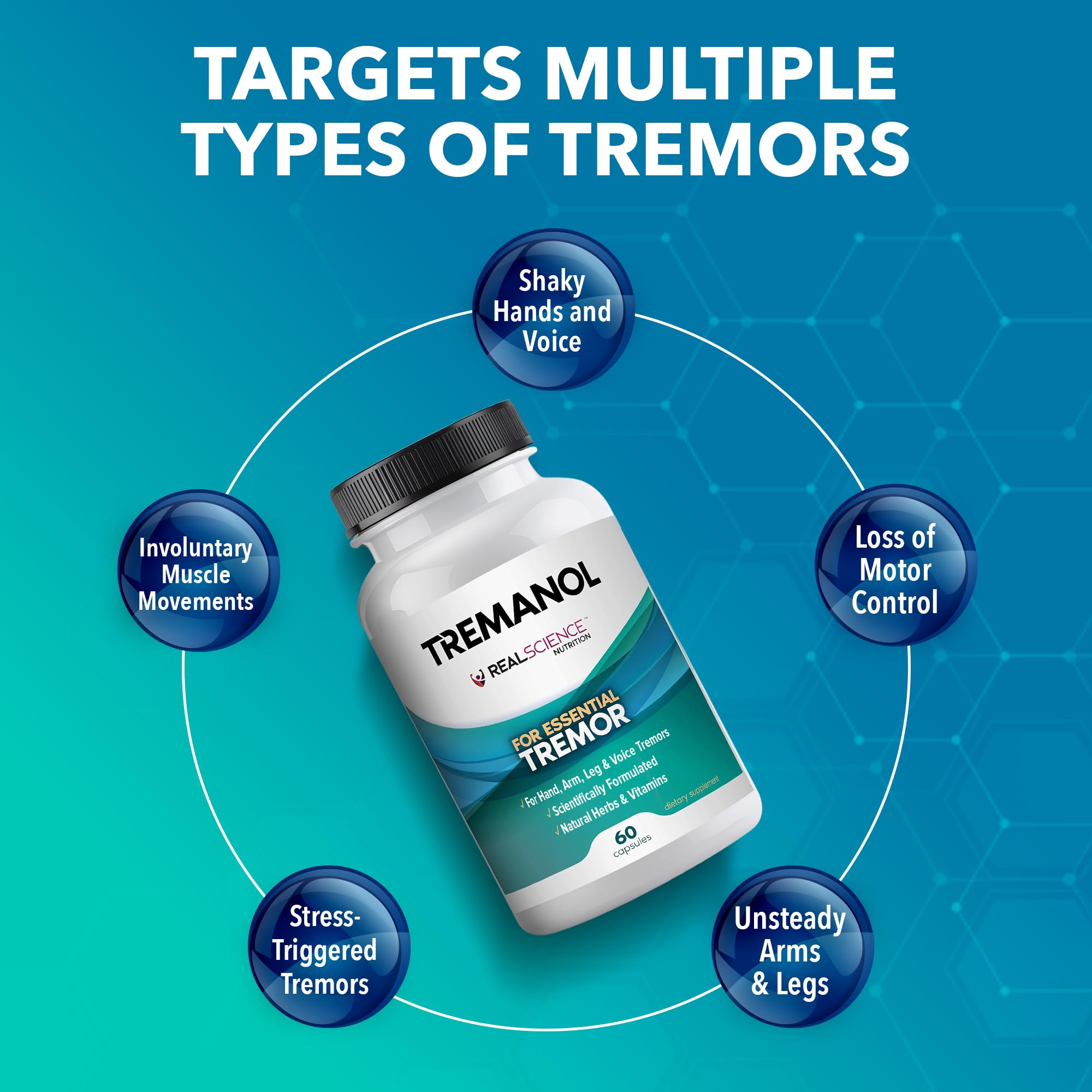 Tremanol Natural Aid Herbal Supplement – Includes Vitamin B2 & B12, Passionflower & Skullcap – 60 Caps (Pack of 3) – Made in USA - TrustMedUSA