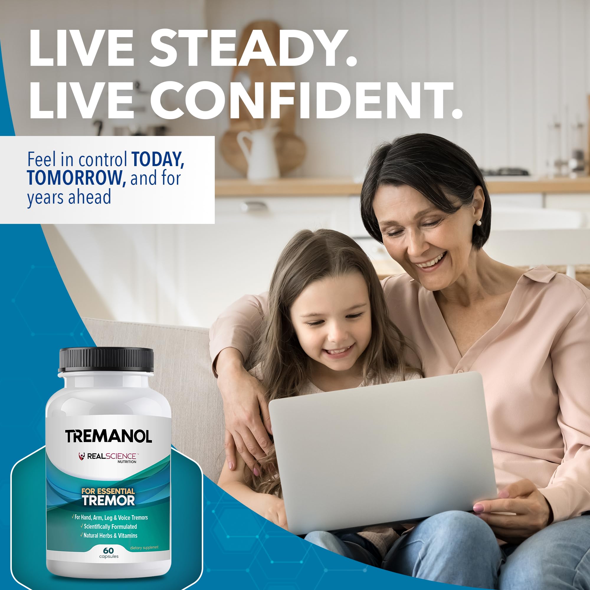 Tremanol Natural Aid Herbal Supplement – Includes Vitamin B2 & B12, Passionflower & Skullcap – 60 Caps (Pack of 6) – Made in USA - TrustMedUSA