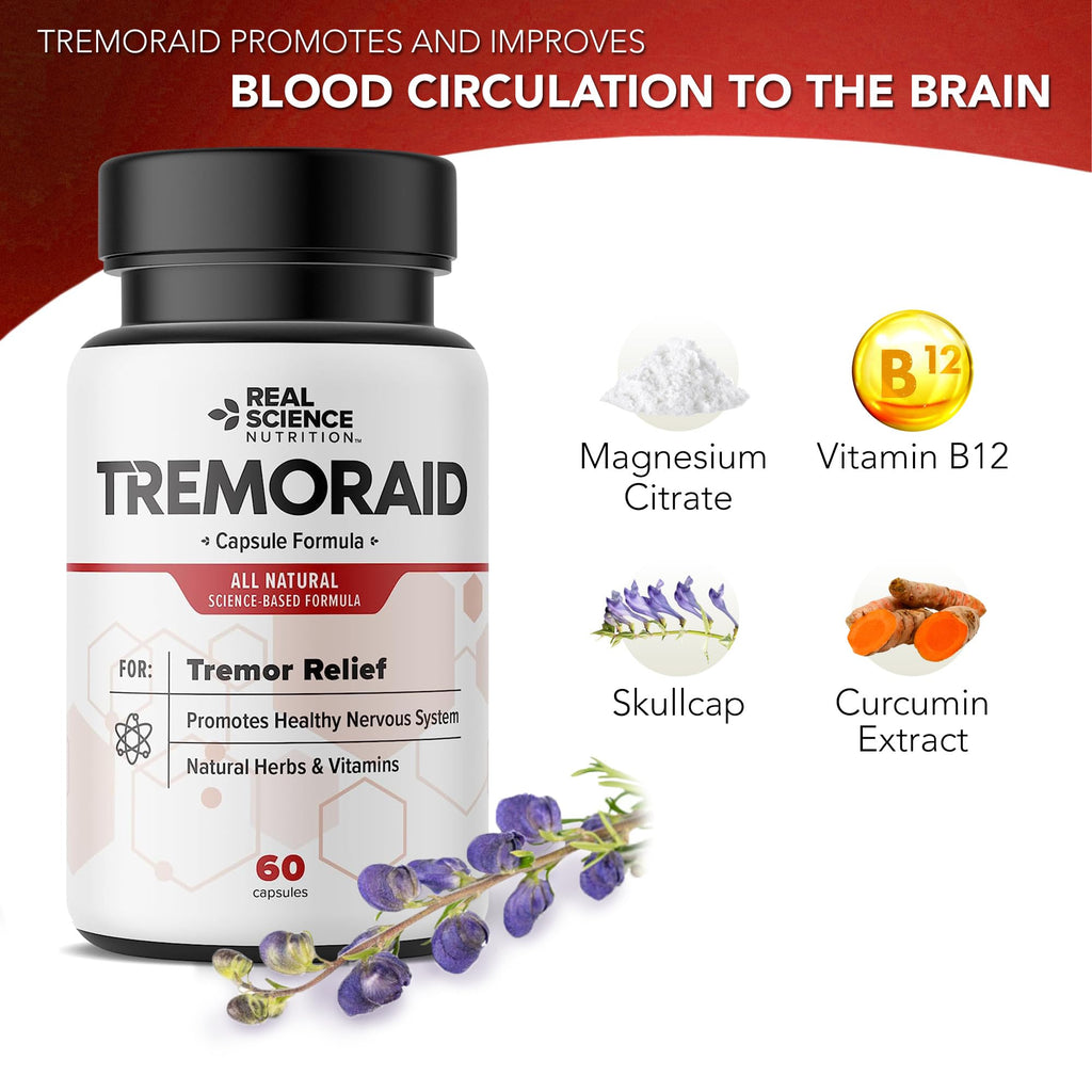 Tremoraid Essential Tremor Relief Supplements (60 Caps)* (3 Bottles) - TrustMedUSA