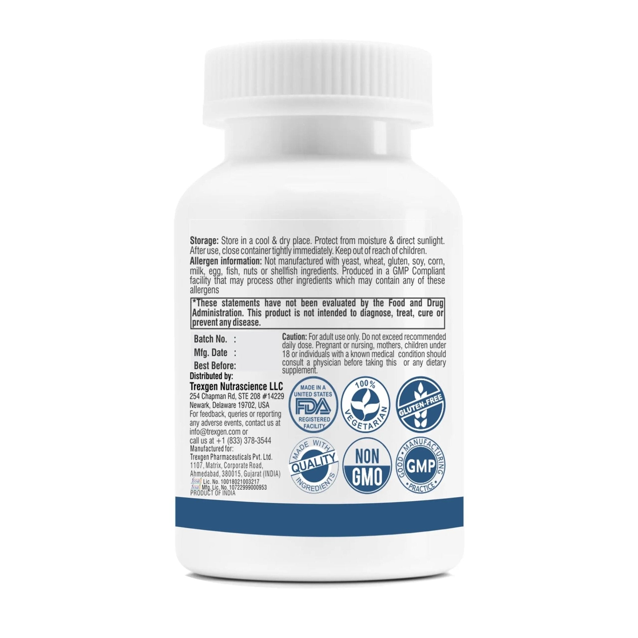 Trexgenics SYNERGISTIC & ADVANCED PCOS Support Myo-Inositol 1000 mg, D-Chiro - TrustMedUSA