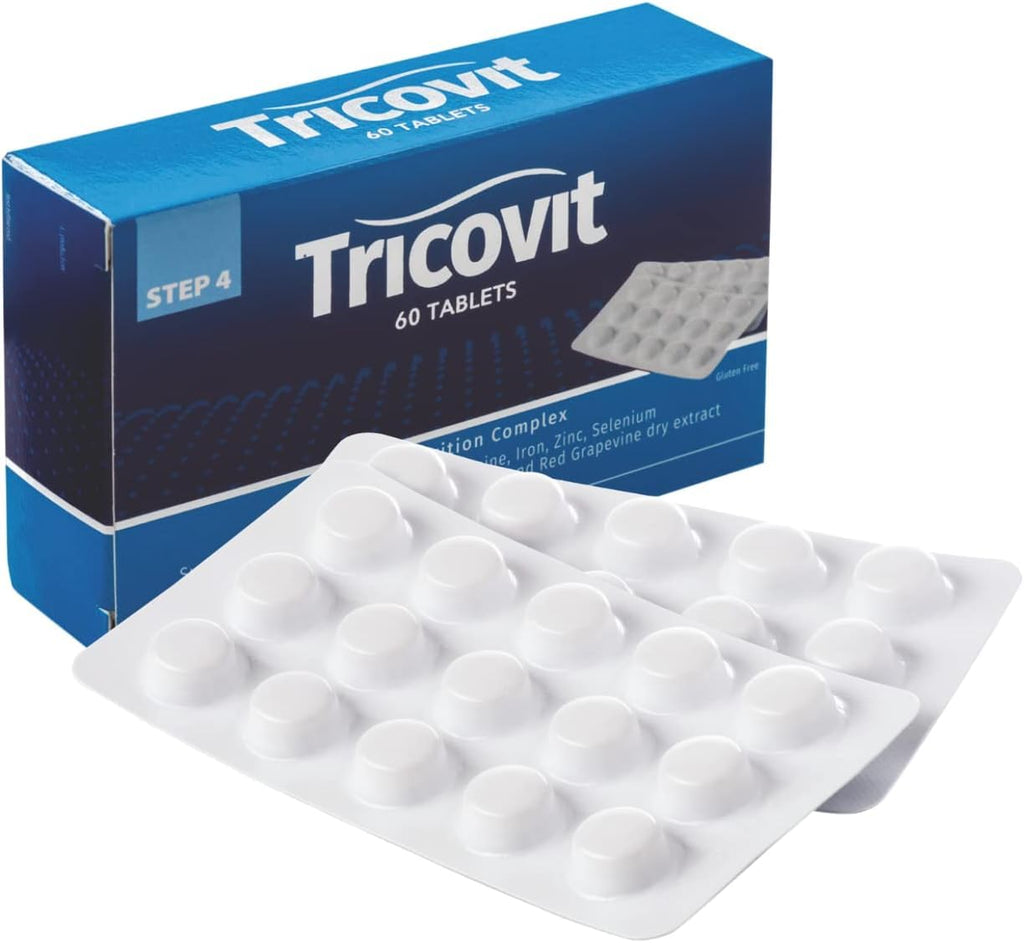 Tricovit Hair Growth Supplement - Nail & Hair Health Vitamins with Amino Acids, Minerals & Antioxidants - Dermatologist-Formulated & Gluten-Free Vitamins and Supplements for Women & Men (60 tablets) - TrustMedUSA