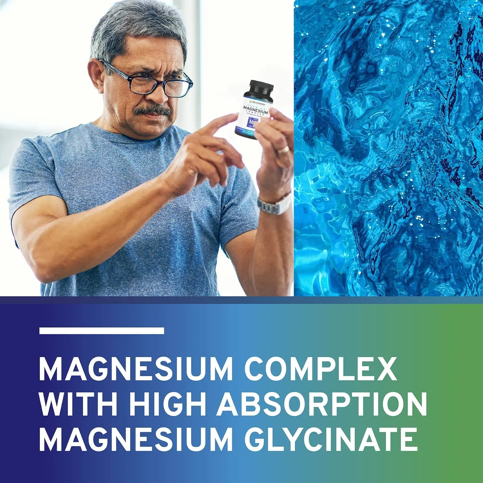 Trio Nutrition Magnesium Complex 90 Day Supply 420 mg | Natural Calm, Relax, Stress Relief, and Muscle Recovery |Magnesium Glycinate Supplement with Vitamin B6 for Rapid Absorption* - TrustMedUSA