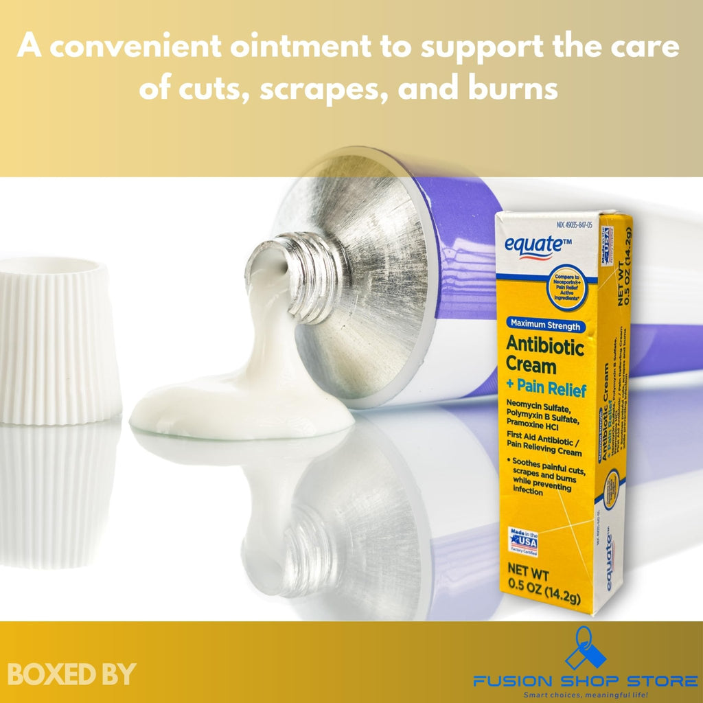 Triple Antibiotic Ointment- Maximum Strength with Topical Analgesic, 0.5 oz (Pack of 1), Boxed by Fusion Shop Store - TrustMedUSA