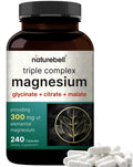 Triple Complex Magnesium Supplement, 240 Capsules | Magnesium Glycinate 500mg - TrustMedUSA