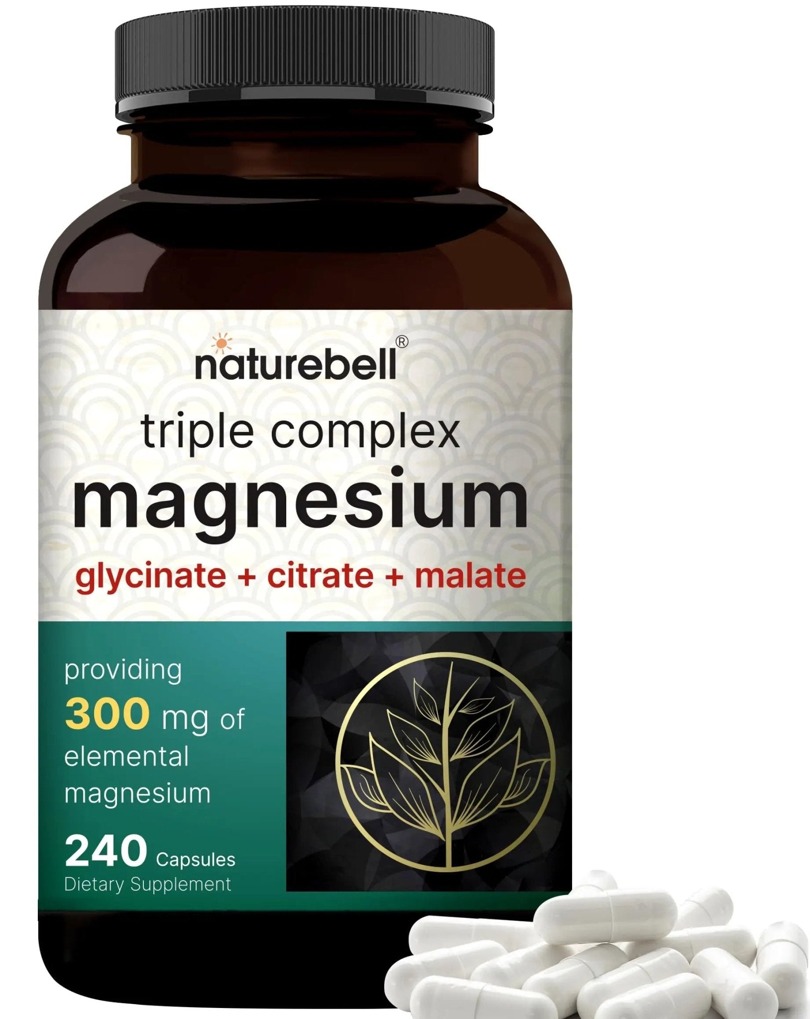 Triple Complex Magnesium Supplement, 240 Capsules | Magnesium Glycinate 500mg - TrustMedUSA