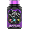 Triple Magnesium Complex Supplement 500mg: Magnesium Glycinate, Citrate, & Oxide - 120 Capsules (4 Month Supply!) | 1 Capsule Serving Provides 125% Daily Value | Non-GMO, Made in The USA! - Maple Wellness Supplements