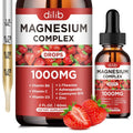 Triple Magnesium Complex Supplement, Magnesium Glycinate, Blend, Citrate Liquid Drops 1000mg with Ashwagandha, CoQ10, Vitamin B6, C, D, Zinc -Support Calm Stress Relief, Bone, Muscle, Mood Vegan - TrustMedUSA
