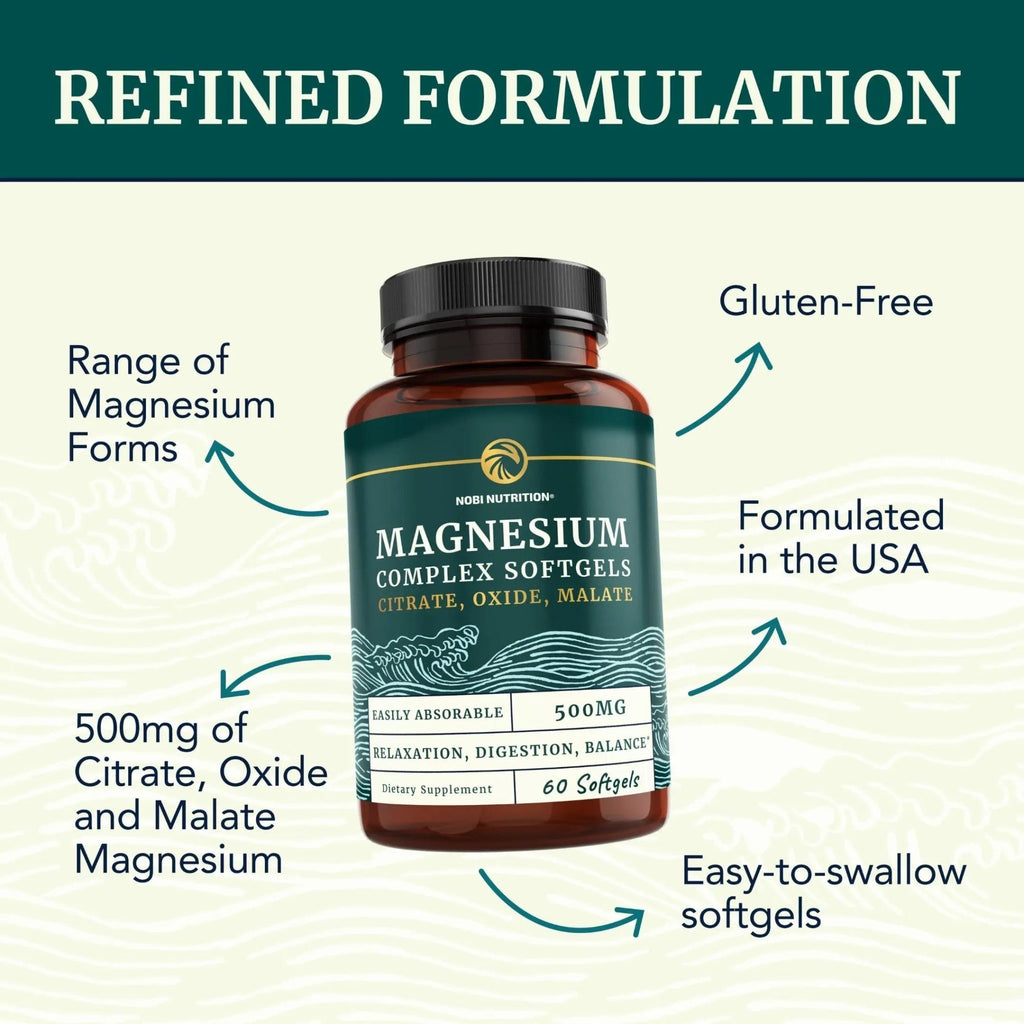 Triple Magnesium Softgels | Citrate, Malate, & Oxide | Highly Absorbable Magnesium - TrustMedUSA