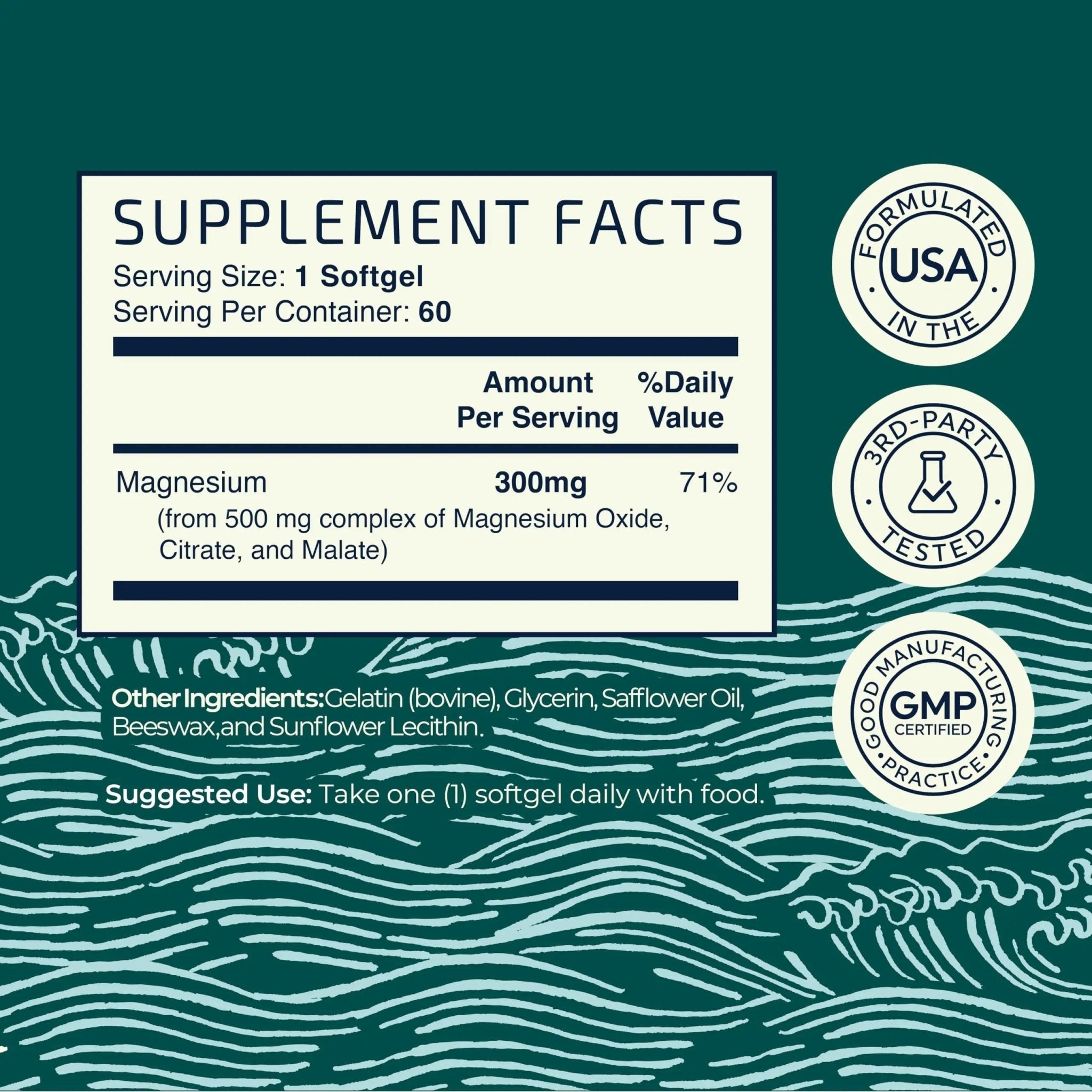 Triple Magnesium Softgels | Citrate, Malate, & Oxide | Highly Absorbable Magnesium - TrustMedUSA