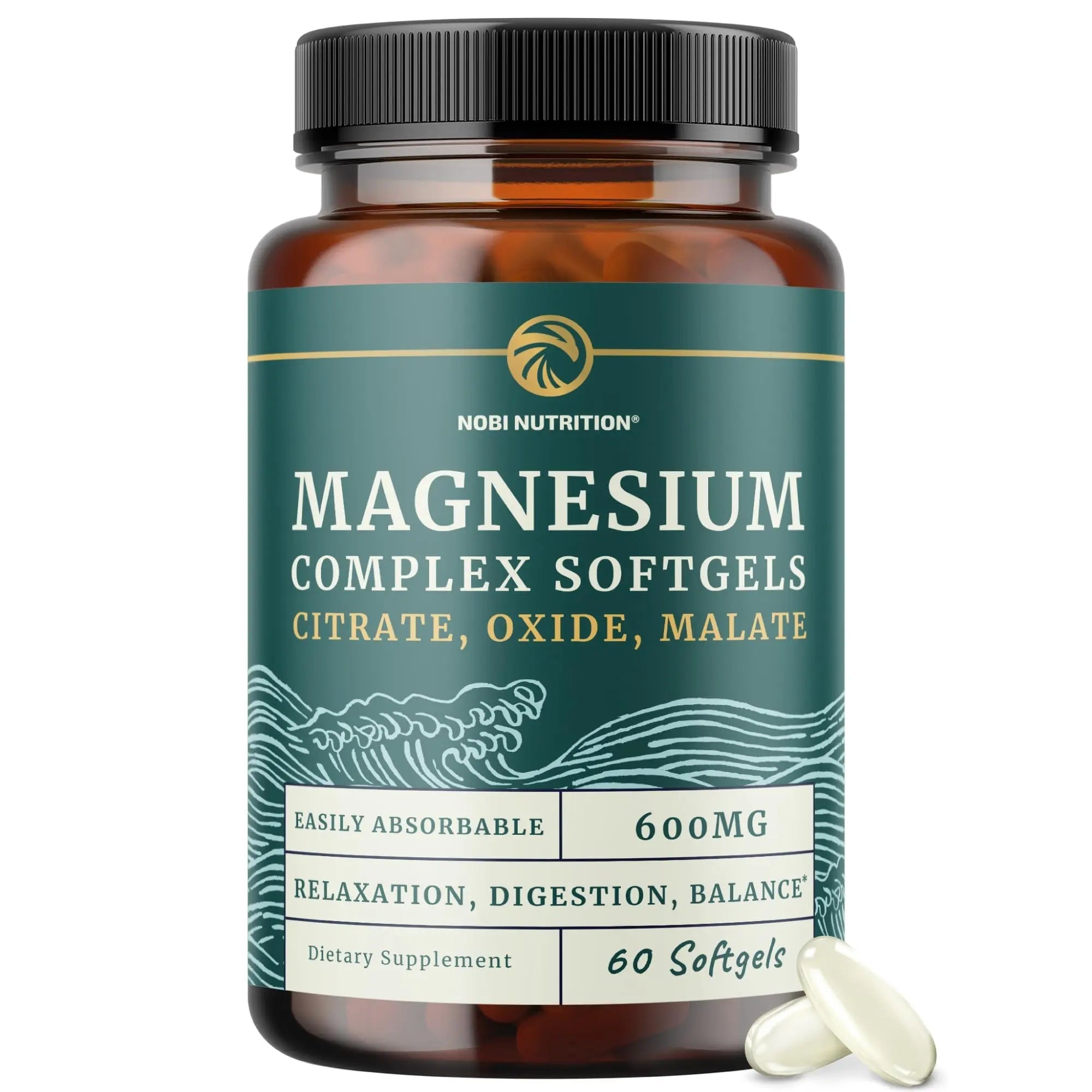 Triple Magnesium Softgels | Citrate, Malate, & Oxide | Highly Absorbable Magnesium Supplement for Digestion, Calm, Leg Cramps, & Sleep Support | 300mg Complex | Easy to Swallow Soft Gels | 60 Count - TrustMedUSA