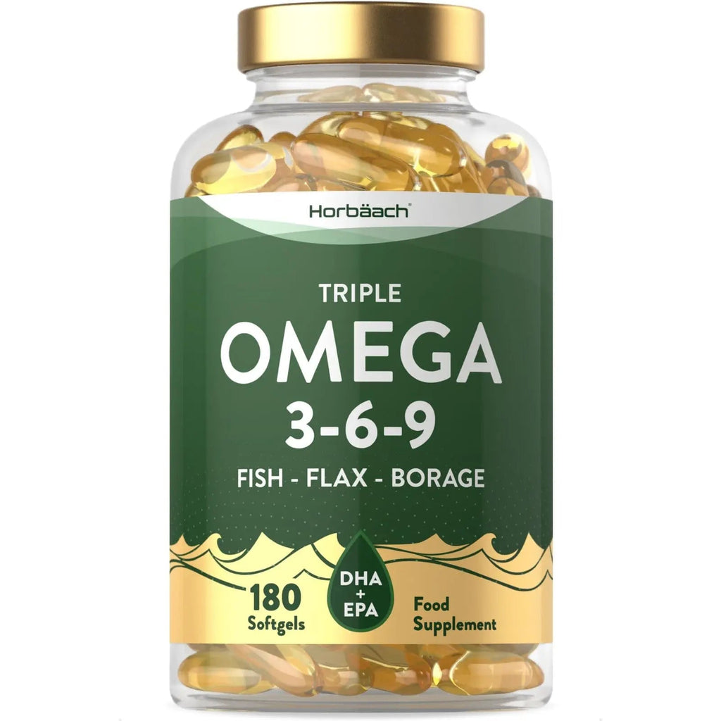 Triple Omega 3 6 9 Capsules | 180 Count | High Strength Supplement with DHA - TrustMedUSA