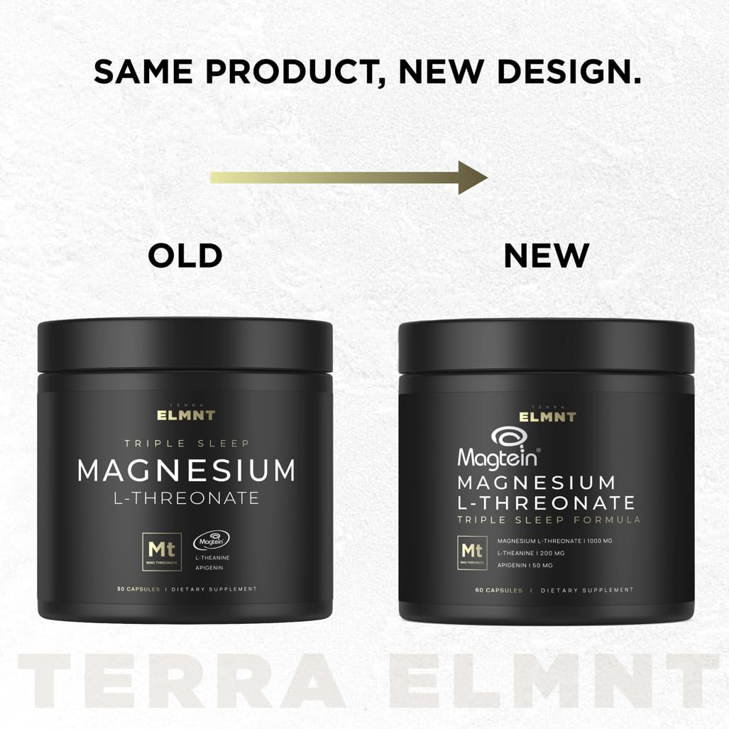 Triple Sleep Magnesium L-Threonate w. Apigenin, Theanine & Magtein Magnesium L Threonate - High Absorption Magnesium Supplement Capsules - TrustMedUSA