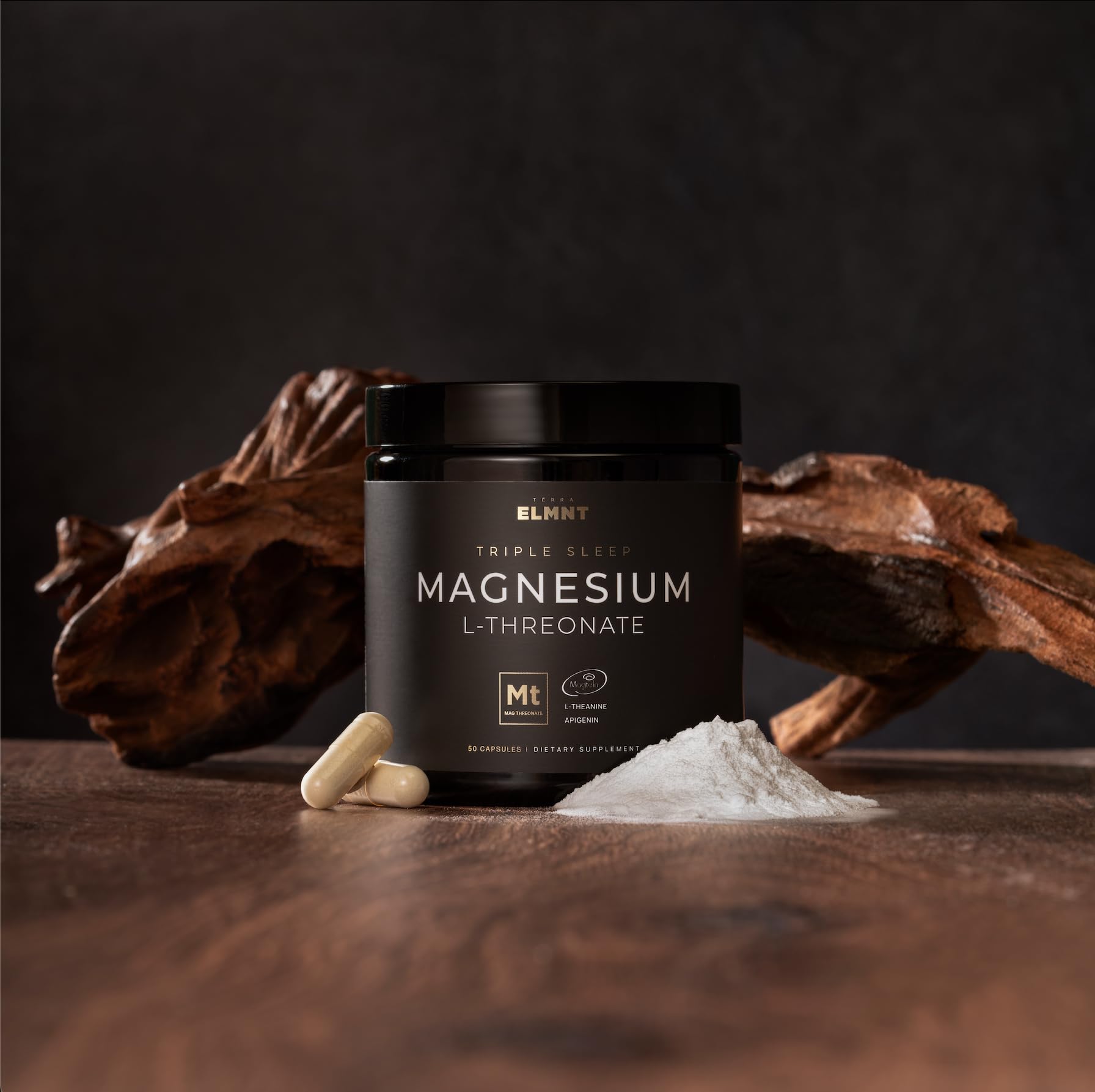 Triple Sleep Magnesium L-Threonate w. Apigenin, Theanine & Magtein Magnesium L Threonate - High Absorption Magnesium Supplement Capsules for Men and Women Magnesium Powder Pills - Maple Wellness Supplements