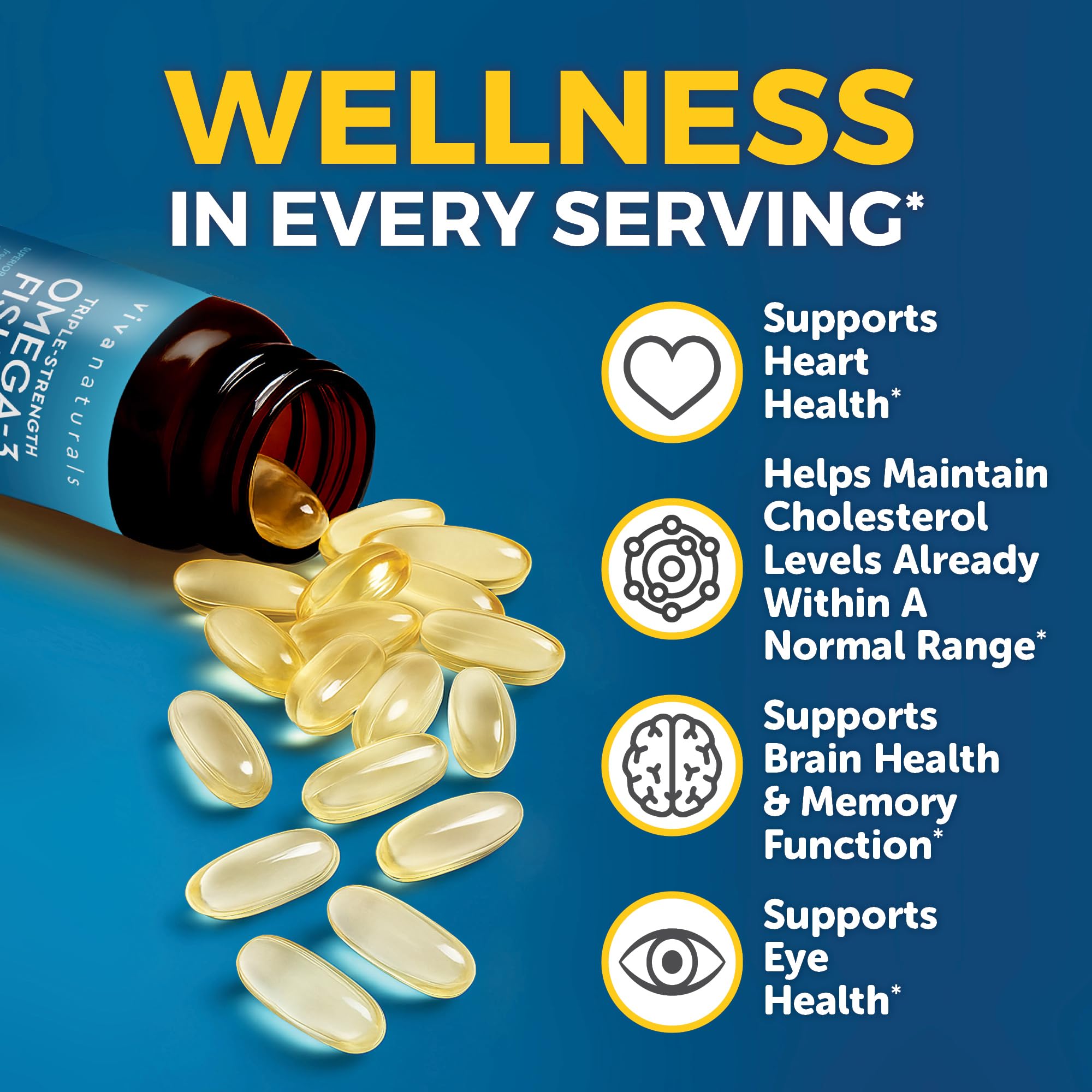 Triple Strength Fish Oil Omega 3 Supplements for Women and Men – 2500 mg High-Potency, Easy-to-Absorb Re-esterified Triglyceride Form, Pescatarian-Friendly DPA Omega 3 - TrustMedUSA