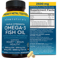 Triple Strength Fish Oil Omega 3 Supplements for Women and Men – 2500 mg High-Potency, Easy-to-Absorb Re-esterified Triglyceride Form, Pescatarian-Friendly DPA Omega 3 - TrustMedUSA