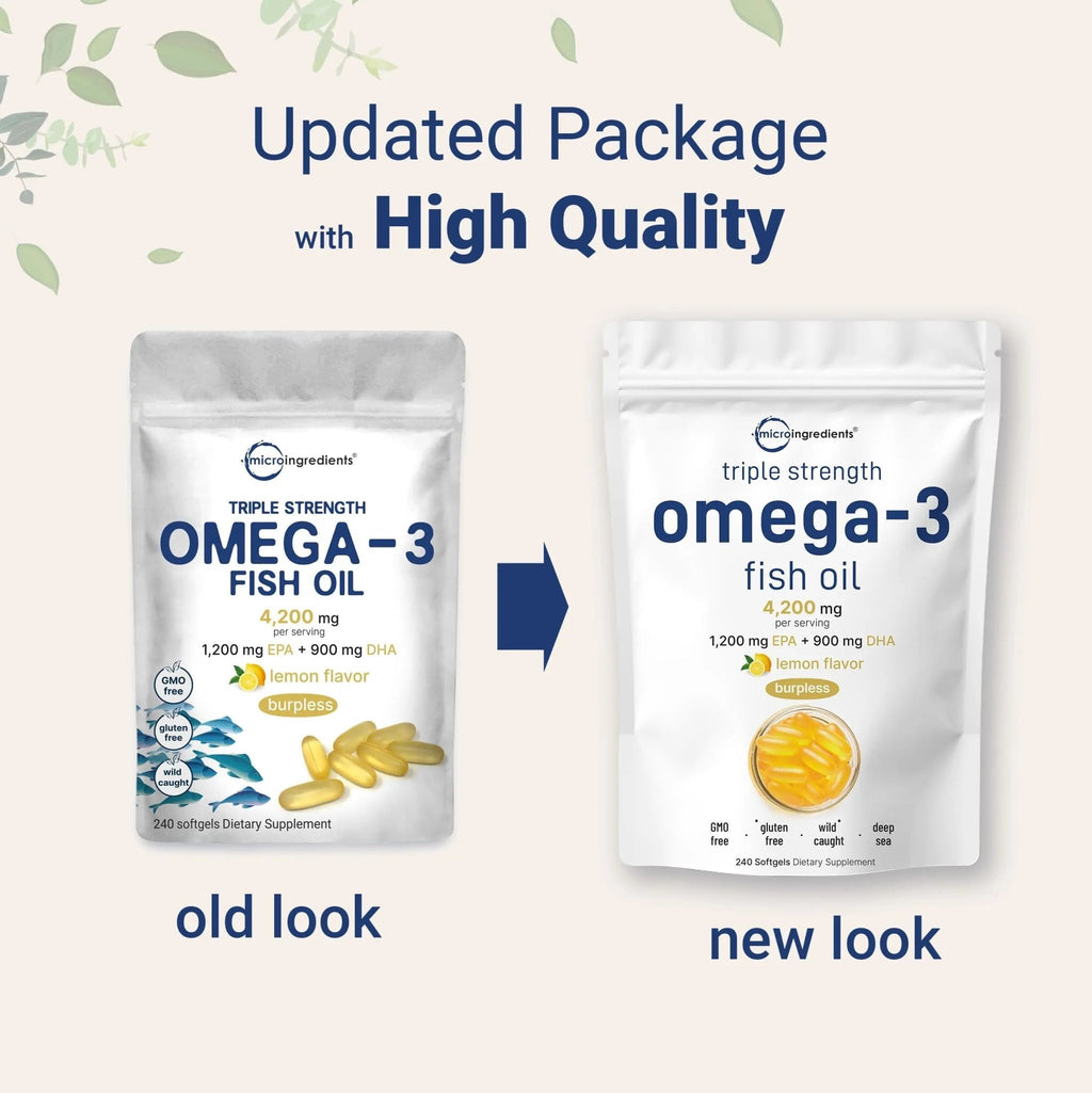 Triple Strength Omega 3 Fish Oil Supplements 4200mg Per Serving, 240 Softgels - TrustMedUSA