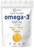Triple Strength Omega 3 Fish Oil Supplements 4200mg Per Serving, 240 Softgels - TrustMedUSA