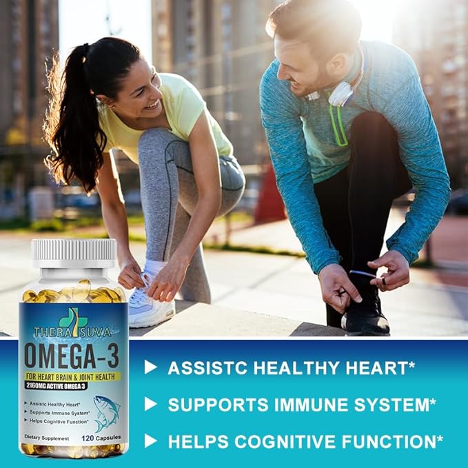 Triple Strength Premium Fish Oil, Omega-3 2160mg, EPA 1296mg + DHA 864mg, Natural Supplement for Healthy Heart & Brain Support, 2 Month Supply, 120 Softgels - Maple Wellness Supplements
