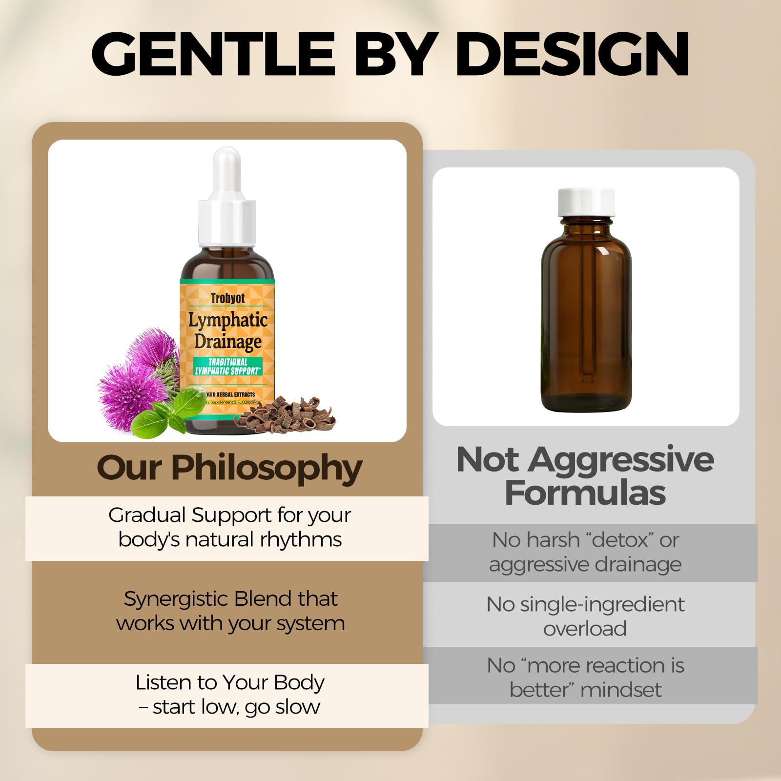 Trobyot Lymphatic Drainage Drops - Features Cleavers (Lymphatic), Prickly Ash Bark (Circulation), Red Clover Flower (Balance) - Immune Support Formula,2fl oz - Maple Wellness Supplements